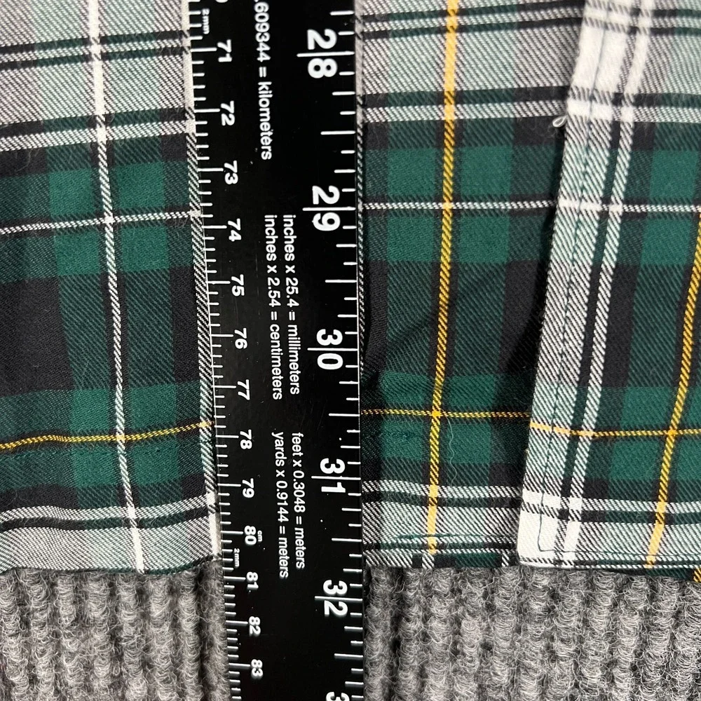 Polo Ralph Lauren Mens Sleep Shirt Large Green Plaid Long Sleeve Button Down - Picture 9 of 16
